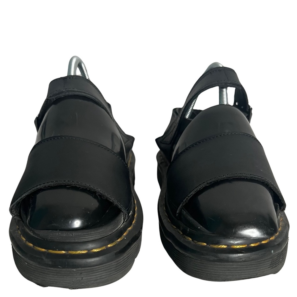 Dr. Martens Voss Black Hydro Leather Platform Sandals Shoes Open Toe Size 7 - Picture 3 of 12